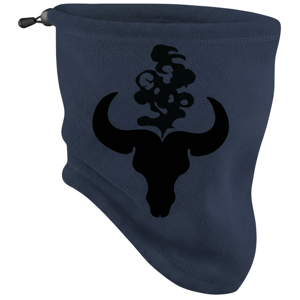 French Navy fleece snood with bull skull design