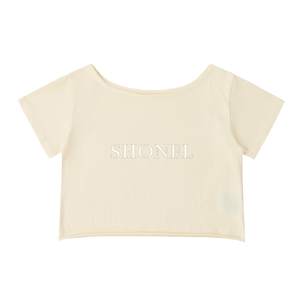 SHONEL Off-Shoulder Crop Tee