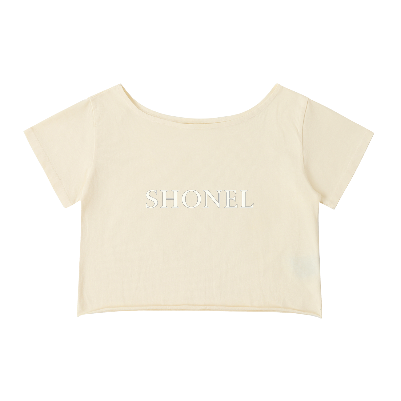 SHONEL Off-Shoulder Crop Tee