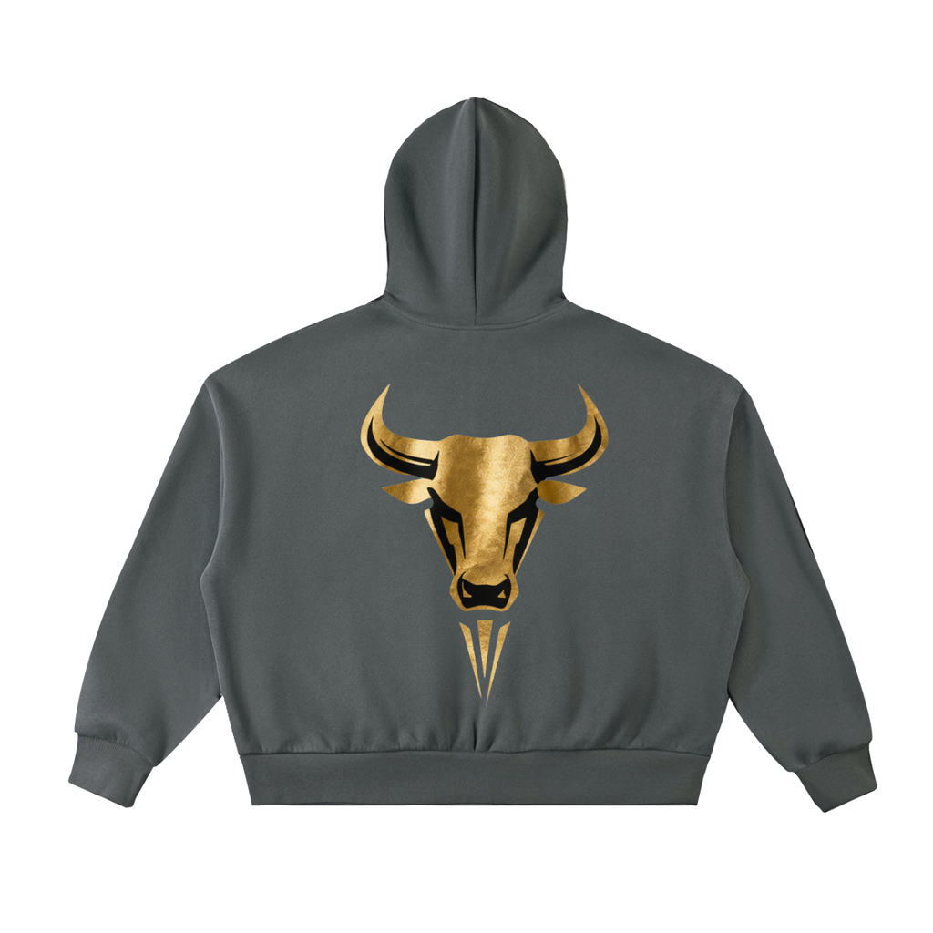 FLEECED FULL-ZIP BOXY HOODIE