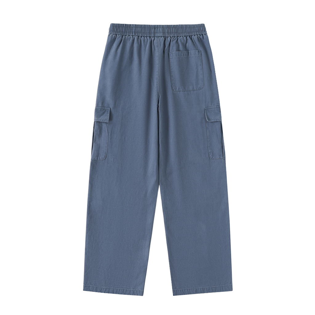DRAWSTRING WAIST STRAIGHT-LEG CARGO PANTS