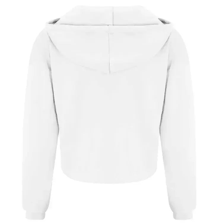The Kawaii Rose Cropped Hoodie white heavyweight cotton-blend fleece cropped hoodie with drop shoulders and hood