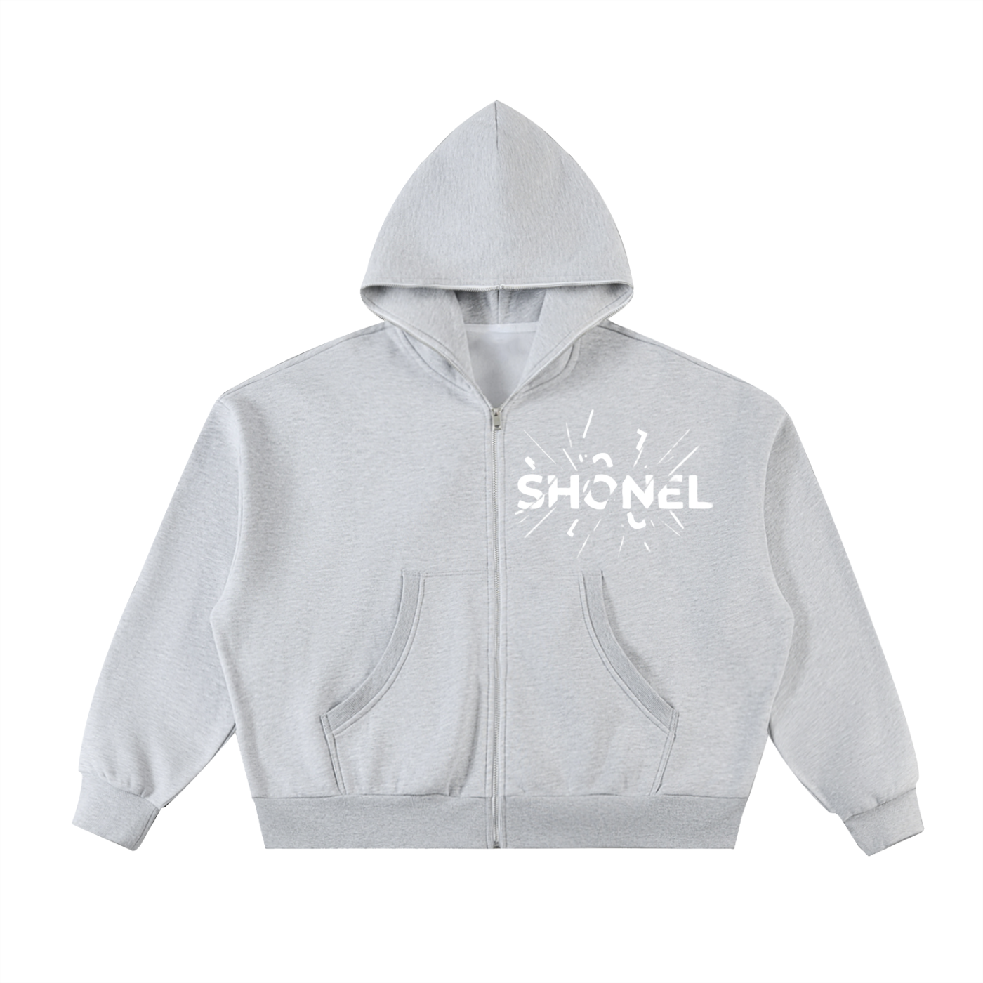 FLEECED FULL-ZIP BOXY HOODIE