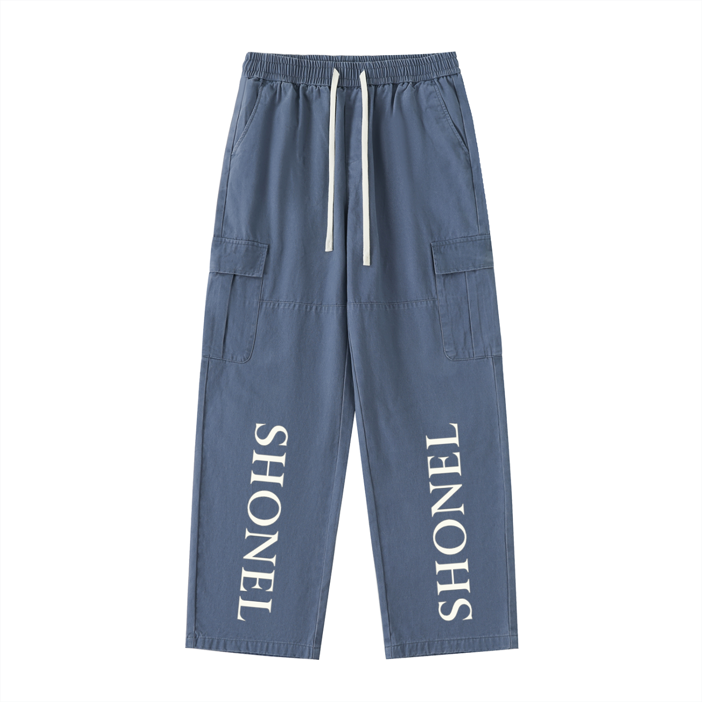 DRAWSTRING WAIST STRAIGHT-LEG CARGO PANTS