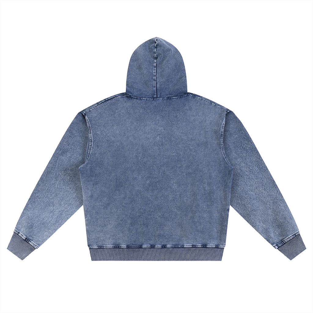 SNOW WASH OVERSIZED ZIP-UP HOODIE