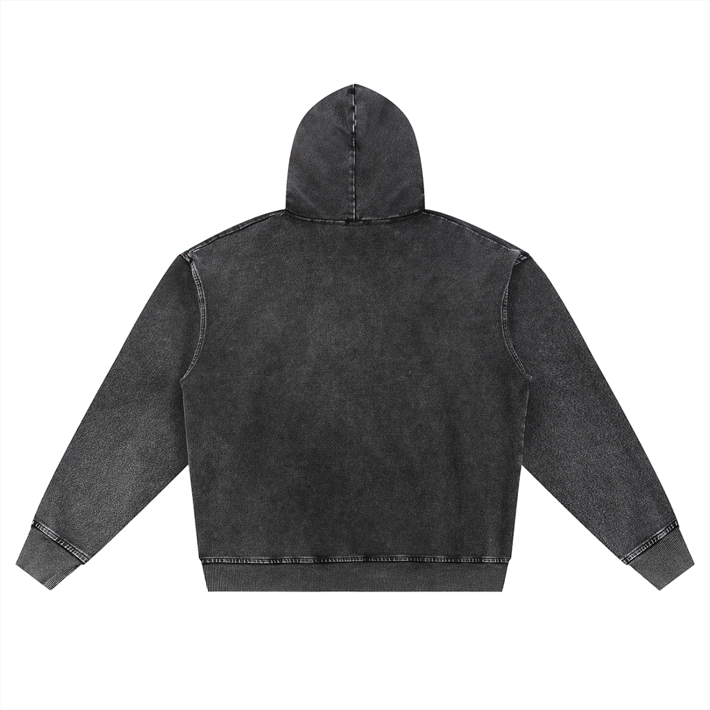 SNOW WASH OVERSIZED ZIP-UP HOODIE