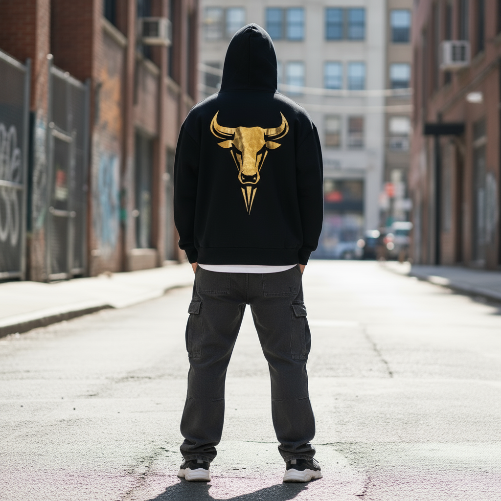 Back view - Male model in SHONEL hoodie