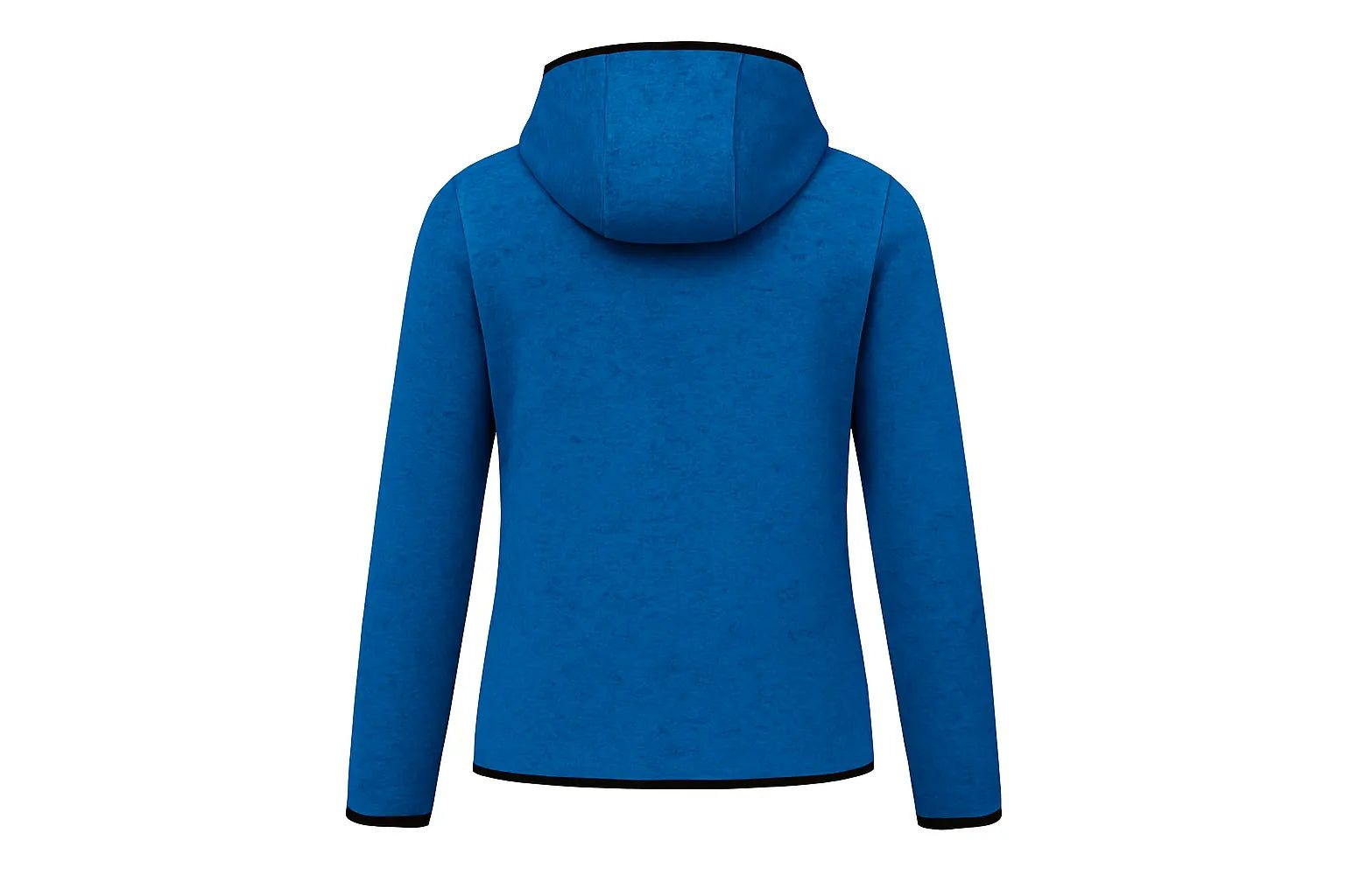 Back view of blue Shonel hoodie