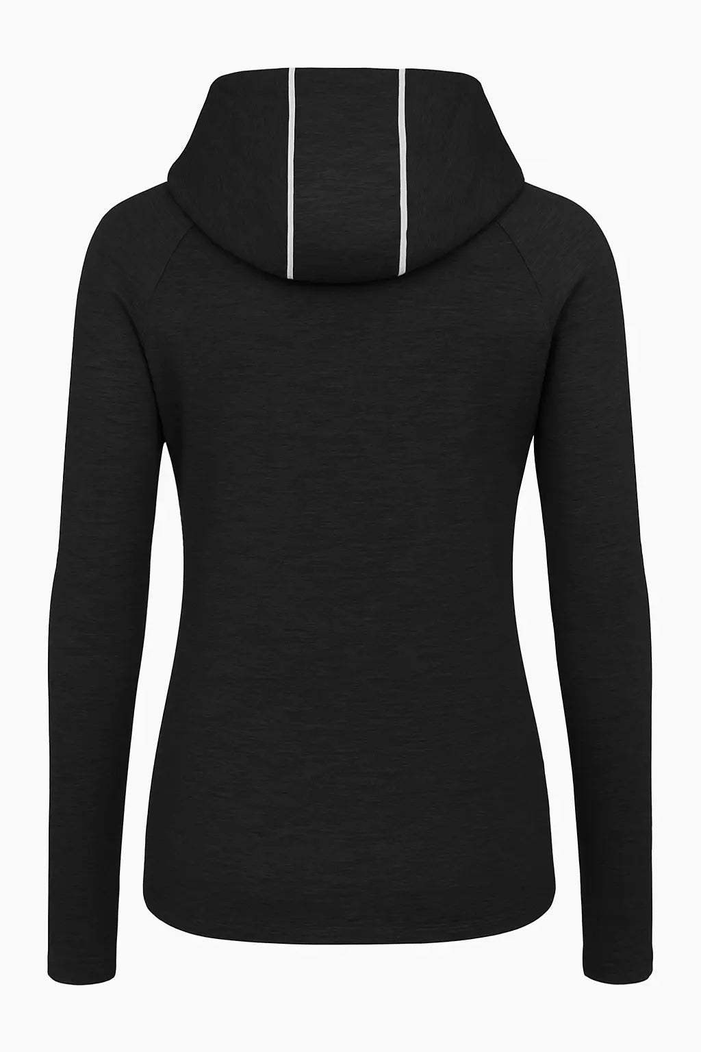 Back view of dark grey hoodie
