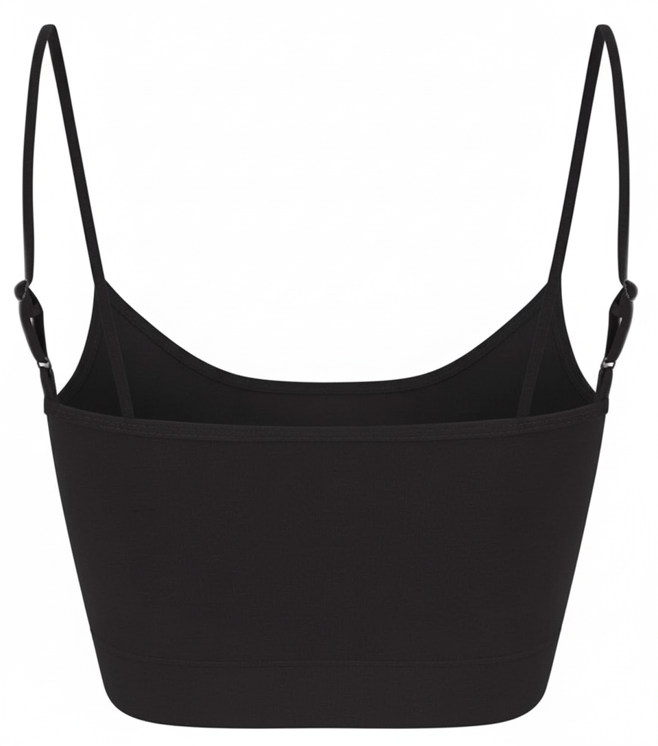 Black crop top 3D back view