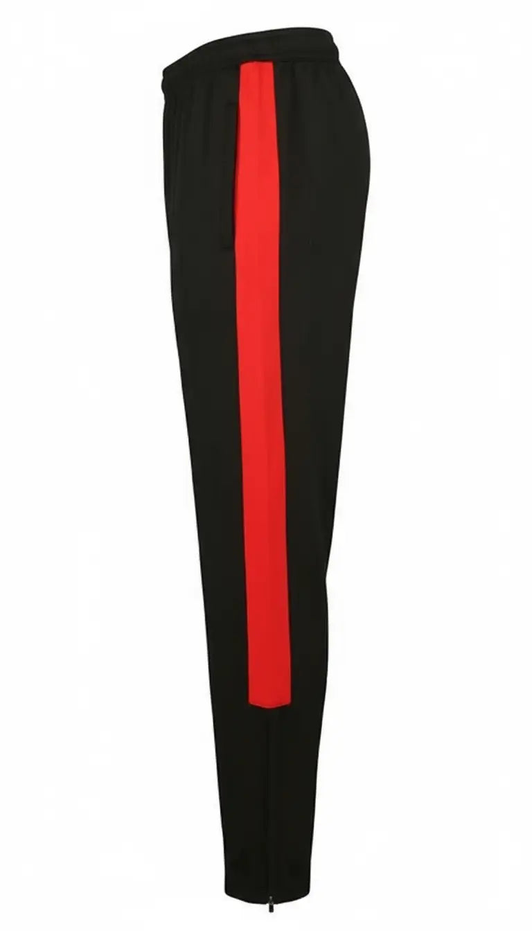 Black Joggers with Red Stripe - Clean Background