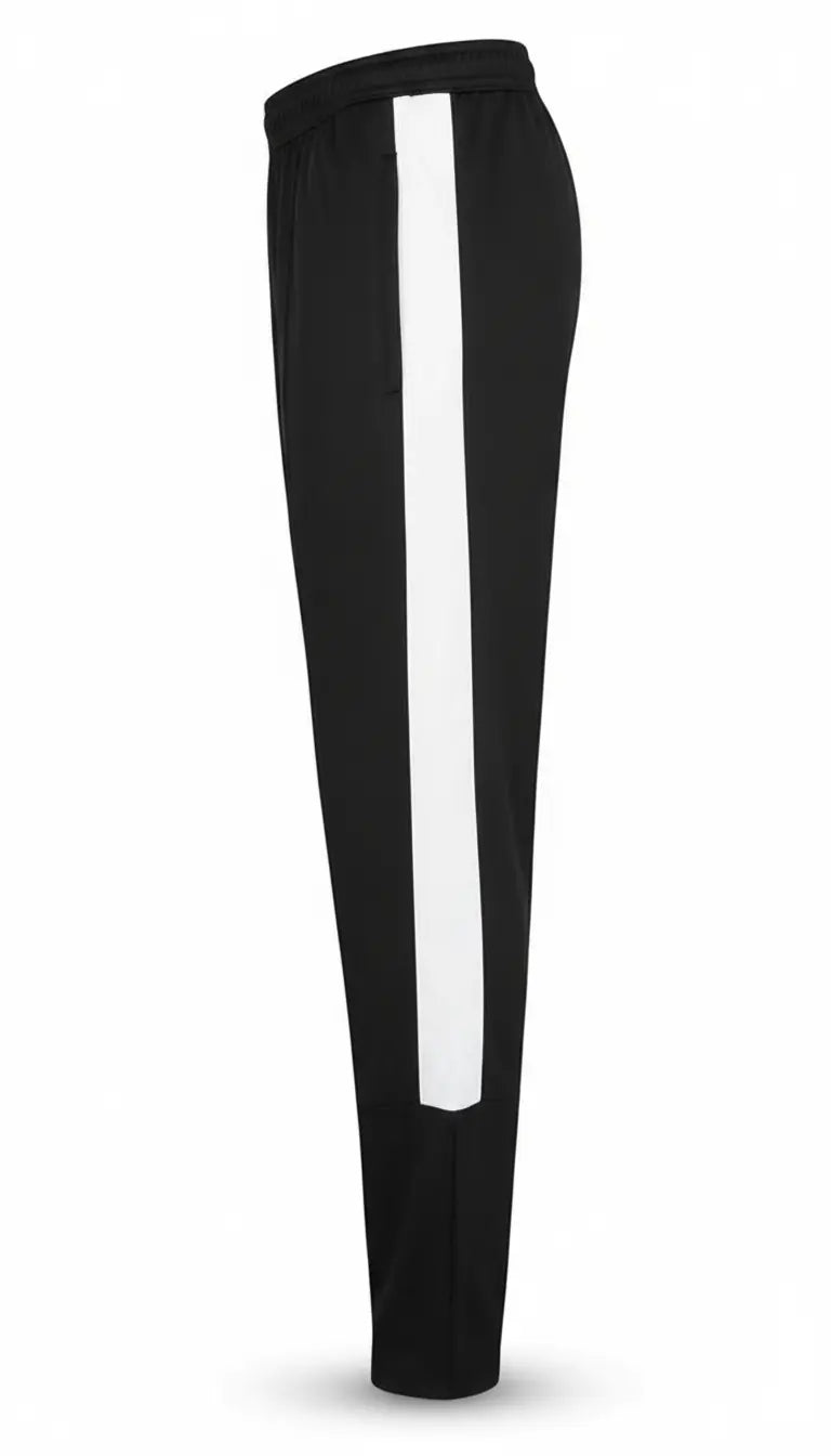 Black Joggers with White Stripe - Clean Background