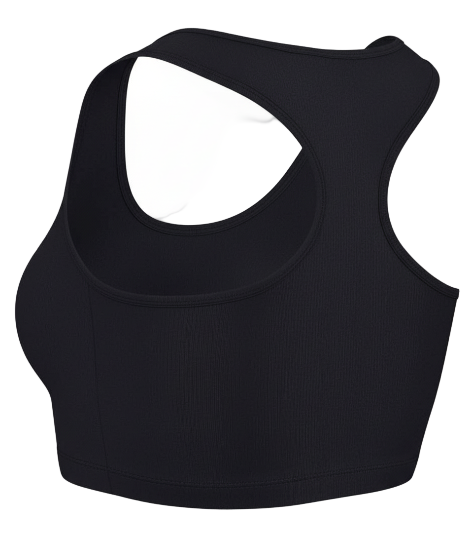 Black sports bra back view 3D