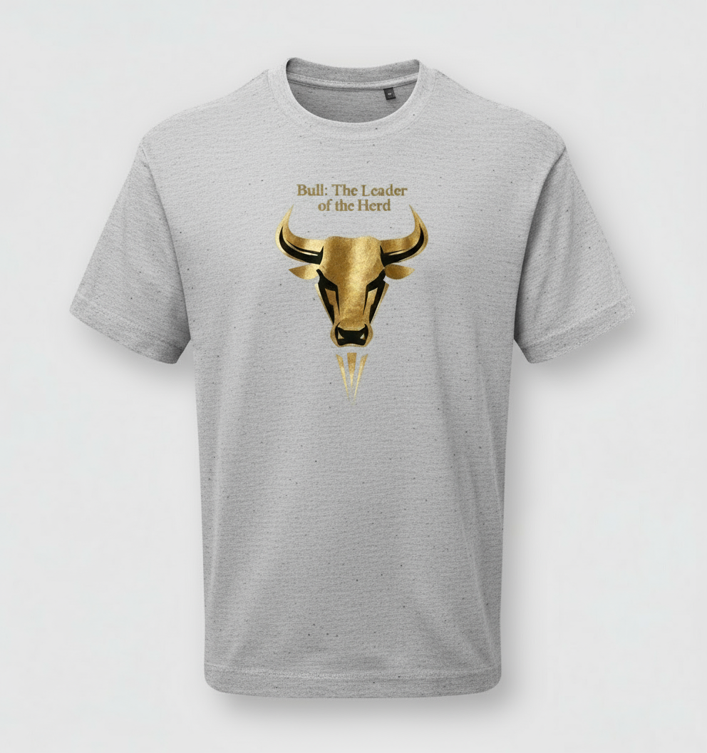Bull design on grey marl t-shirt