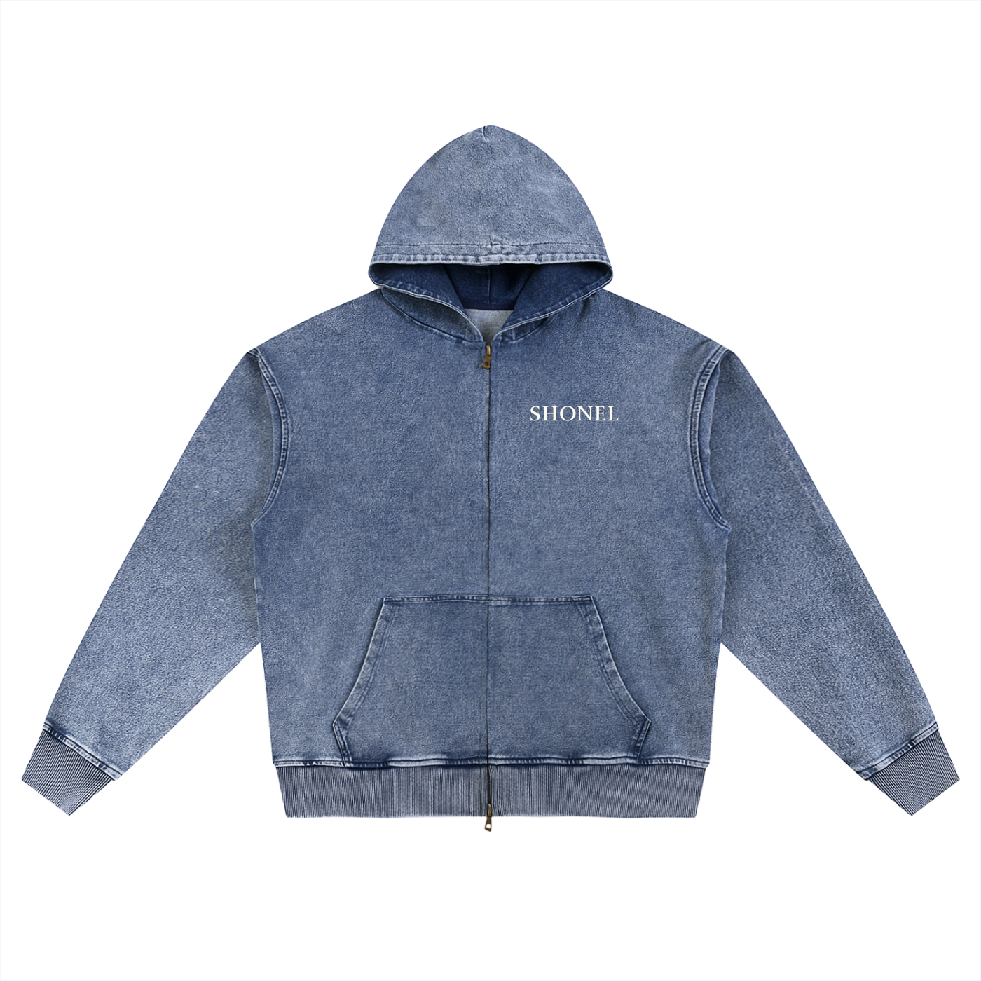 SNOW WASH OVERSIZED ZIP-UP HOODIE