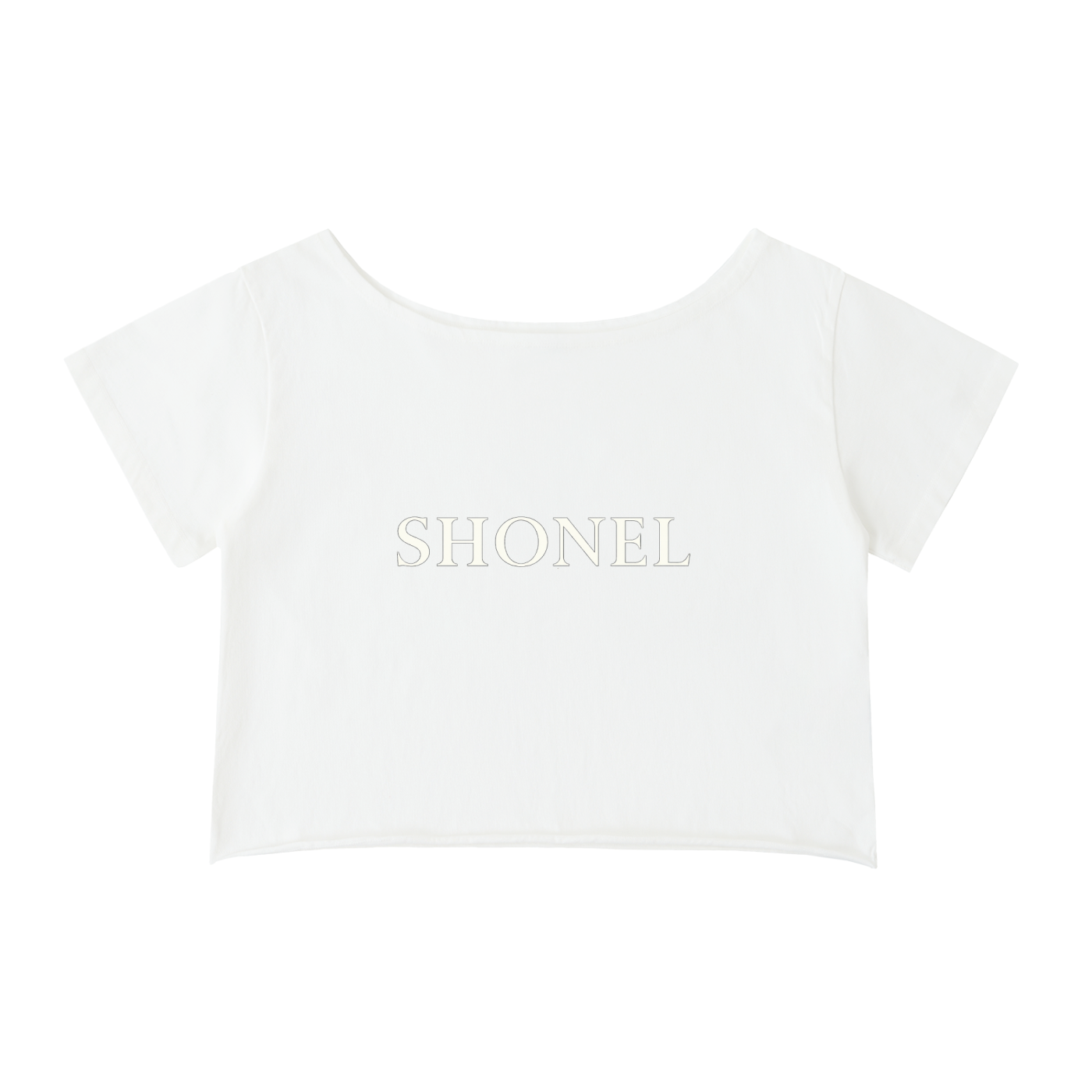 SHONEL Off-Shoulder Crop Tee