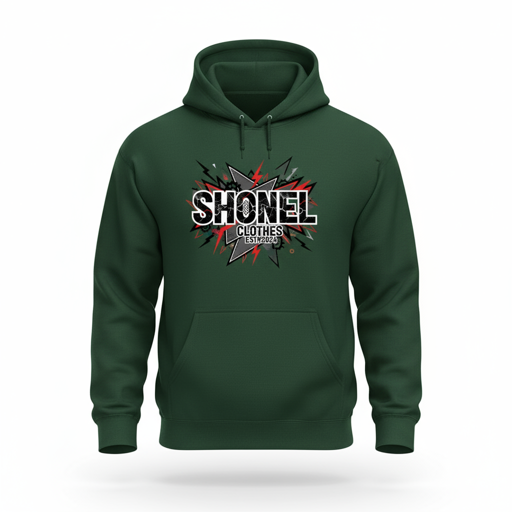 College Green Hoodie with Shonel Design