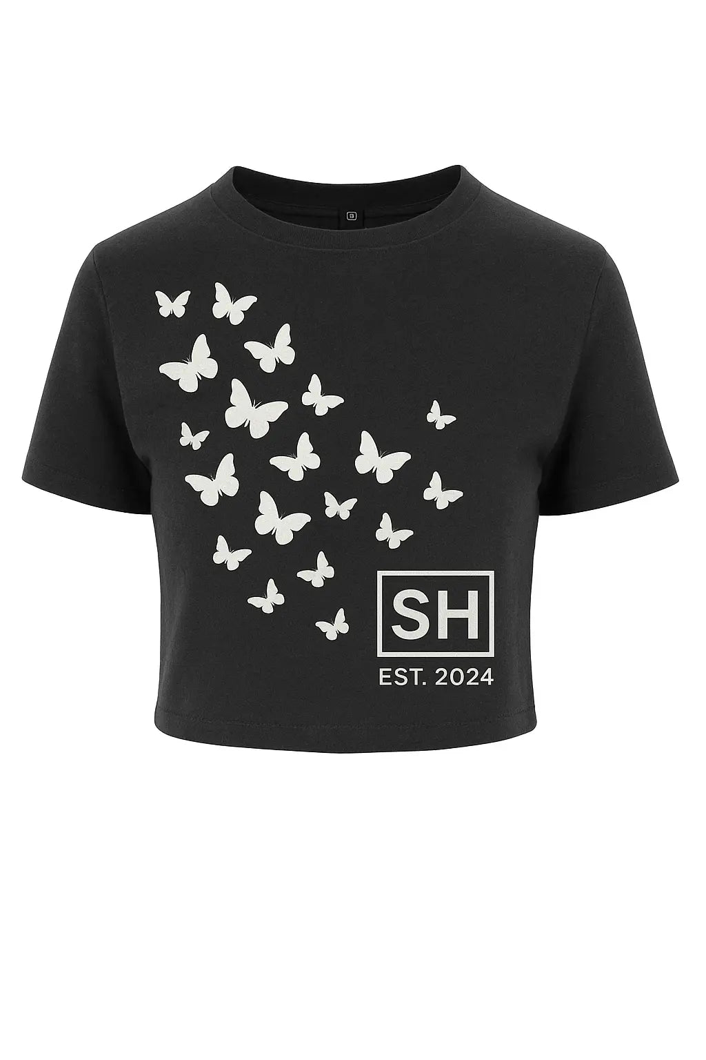 Cropped t-shirt with butterfly design