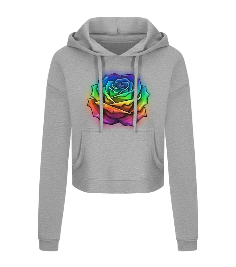 THE HOLOGRAPHIC ROSE CROPPED HOODIE Shonel Clothes