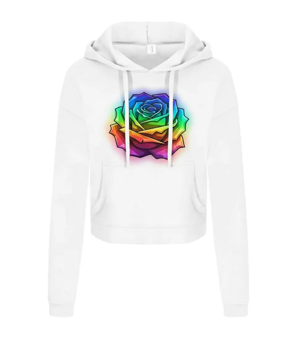 THE HOLOGRAPHIC ROSE CROPPED HOODIE Shonel Clothes