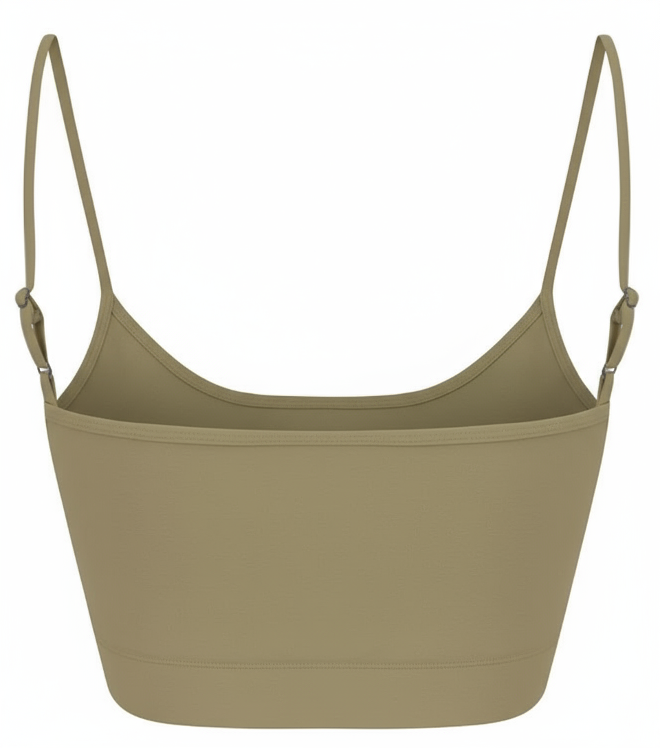 Khaki crop top 3D back view
