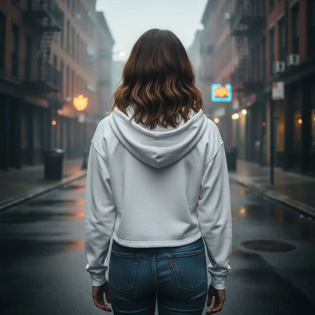 Latina Model - Back View Cropped Hoodie