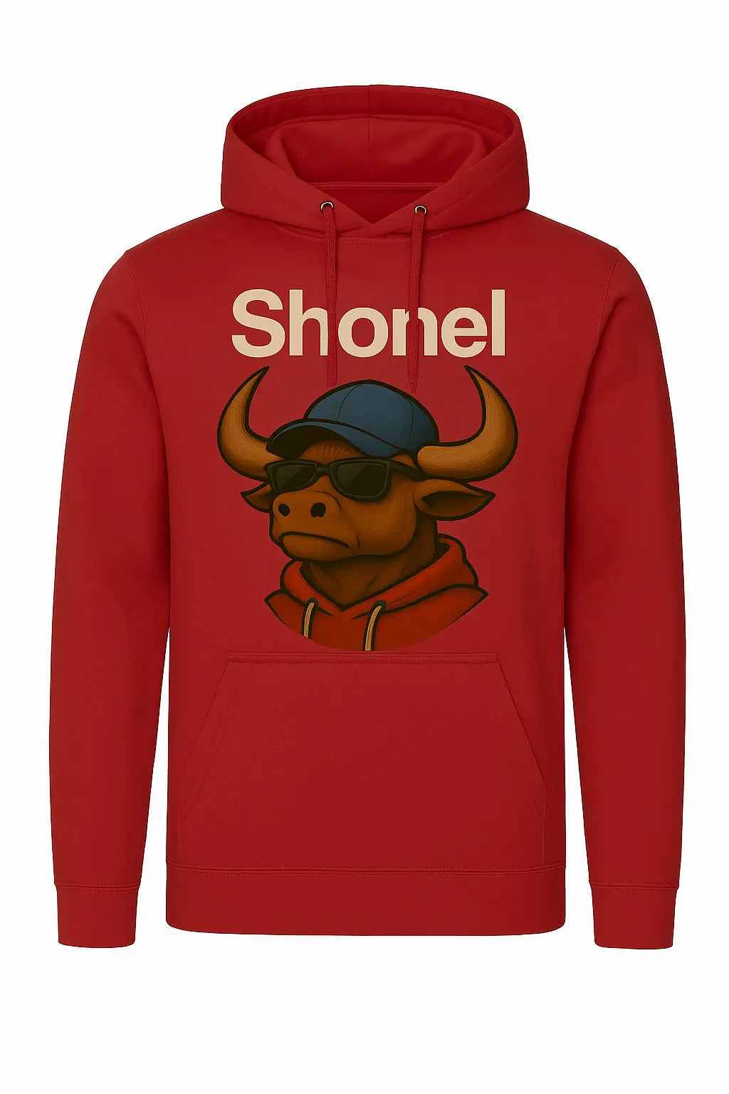 Shonel Red Hoodie Design - Upper Chest Placement