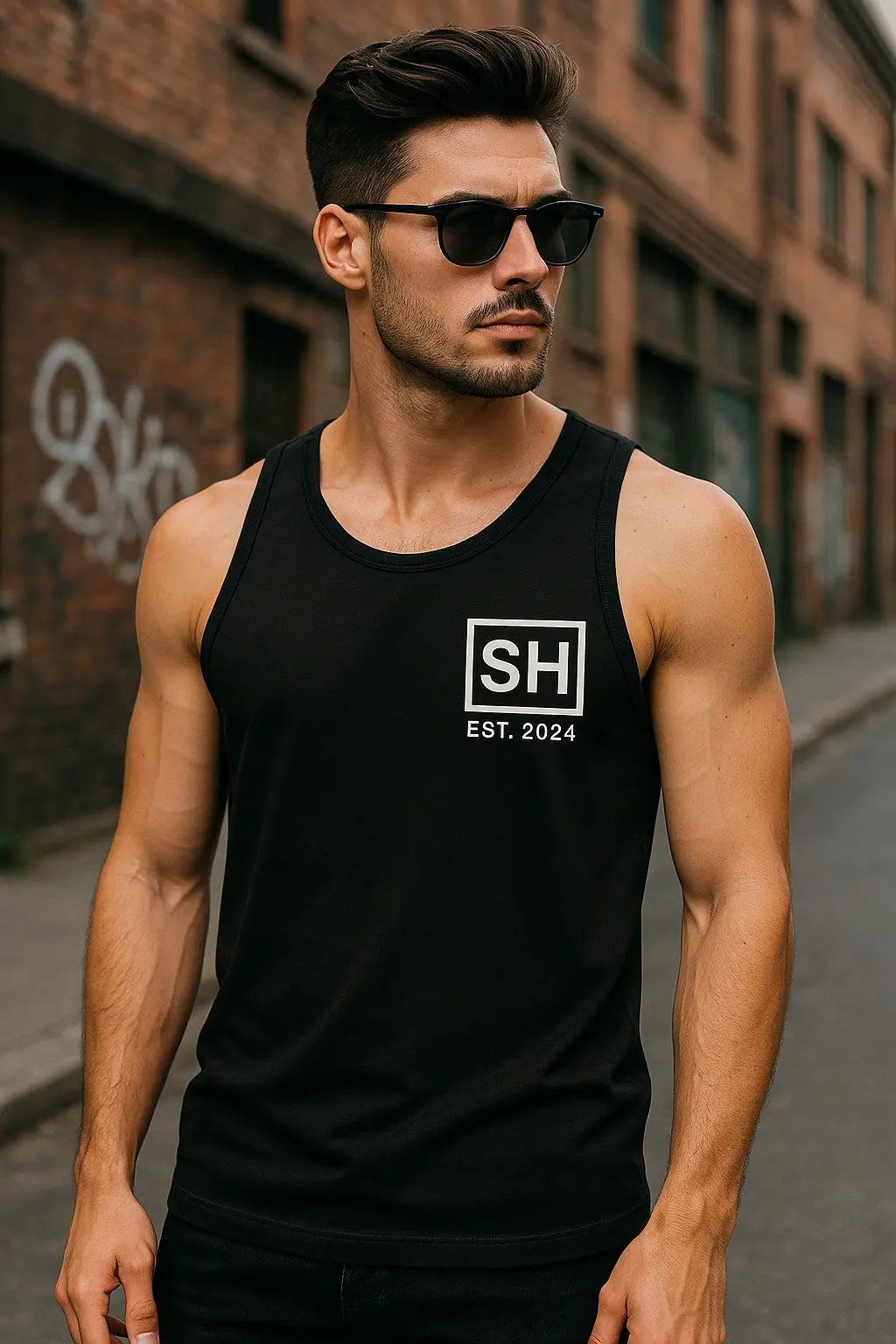 SHONEL Tank Top on Model - Street Background