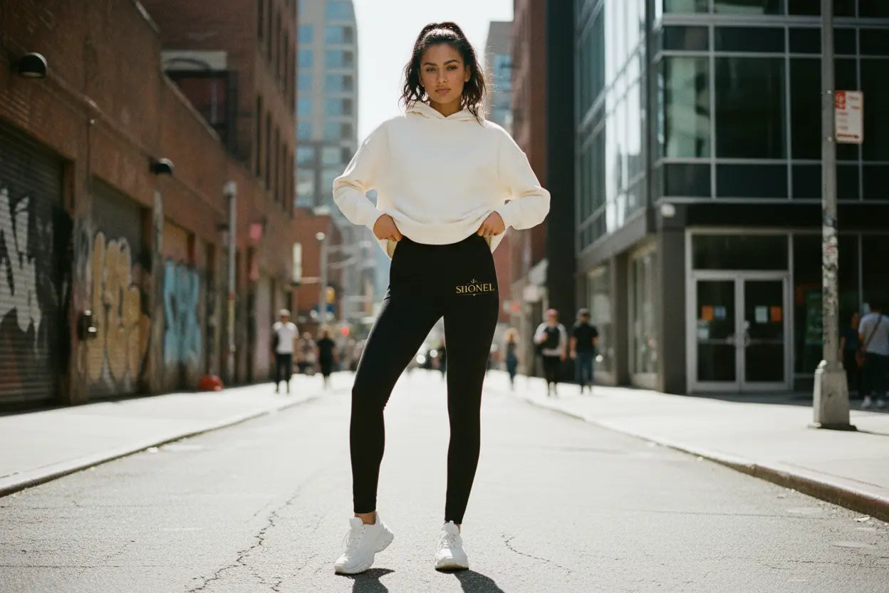 Shonel trousers on model - front
