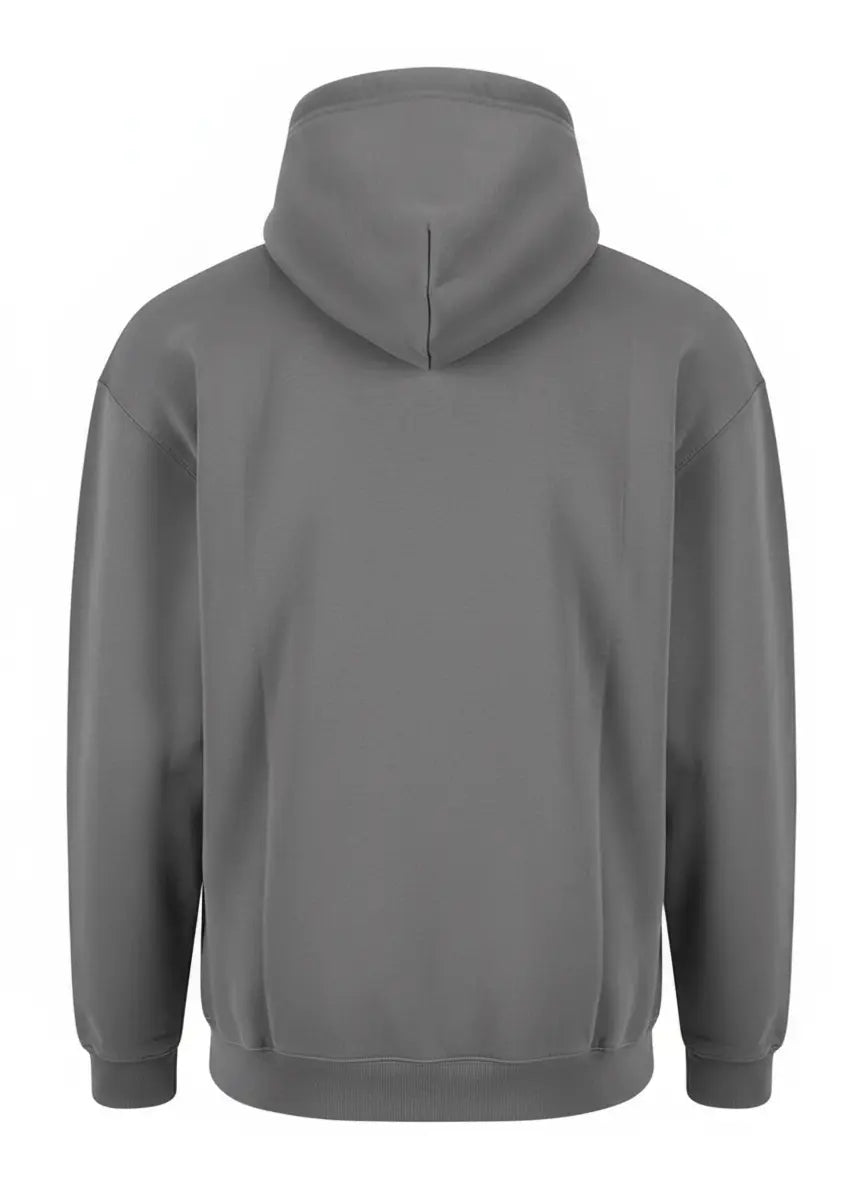 Solid grey hoodie back